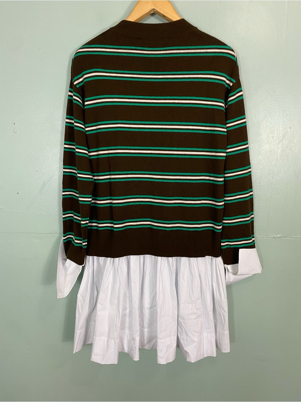 Anthropologie Simon Miller Pip Poplin Combo Sweater Brown Dress Small - Picture 6 of 6